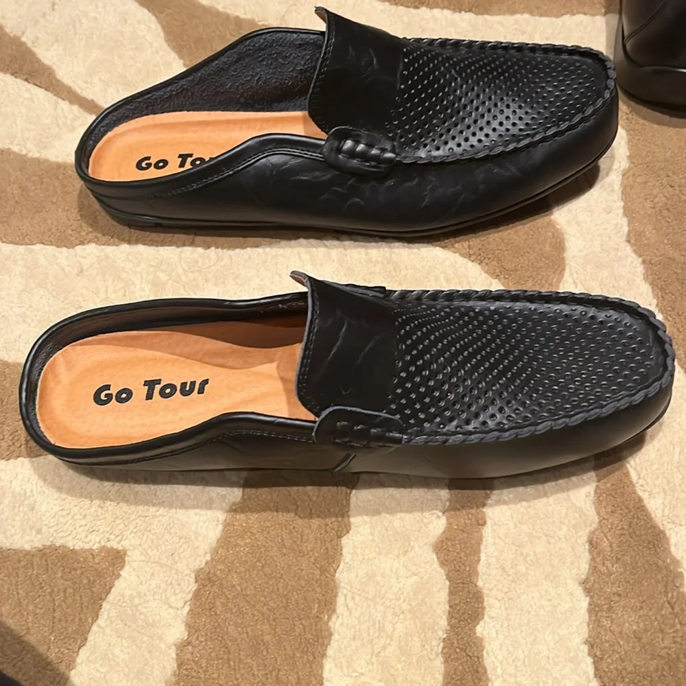 Go Tour Mens Loafers Black Size 10.5 US